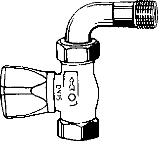 Heimeier radiatorafsluiter+ bochtstuk 1/2"